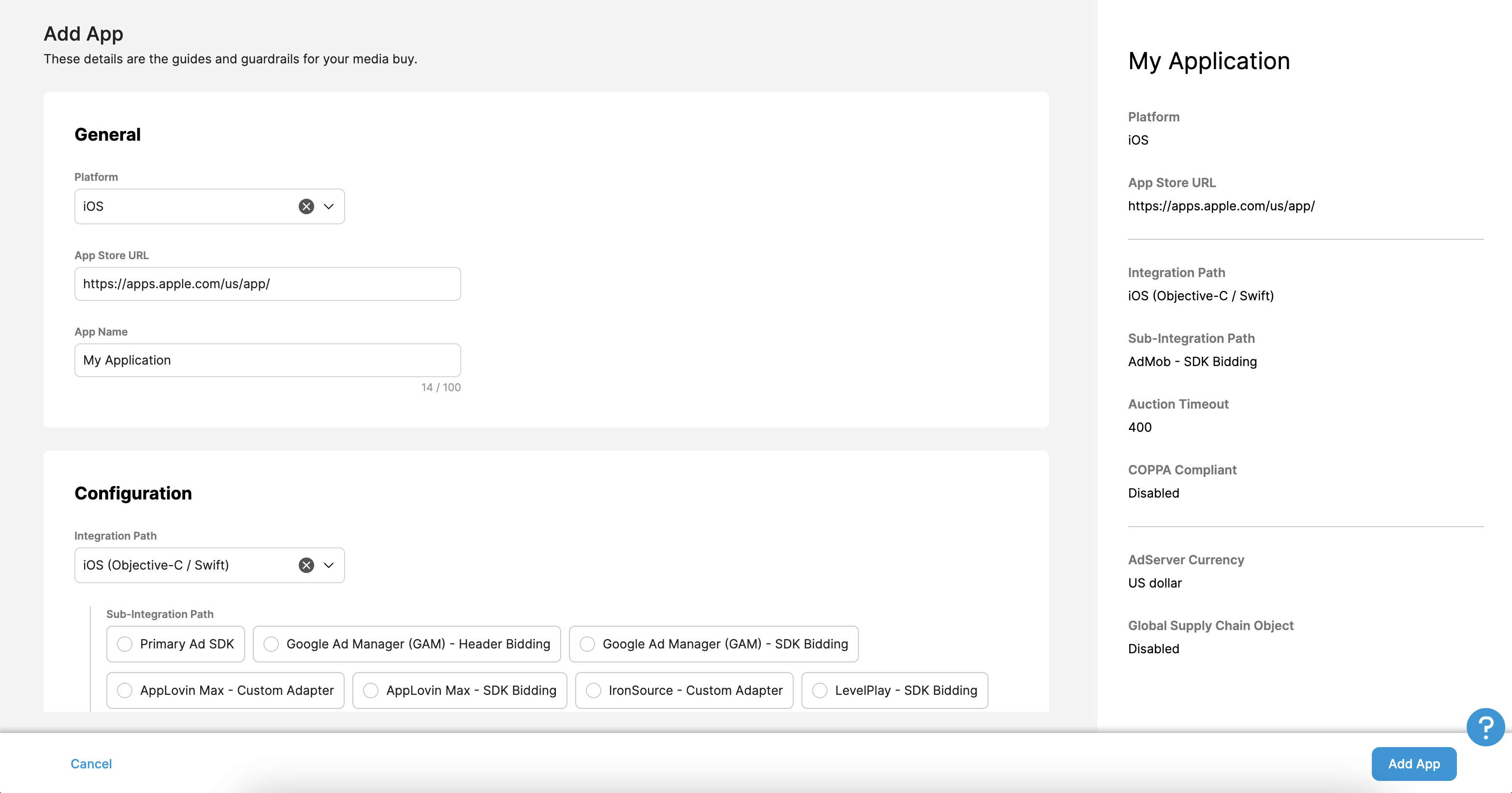 New App Form