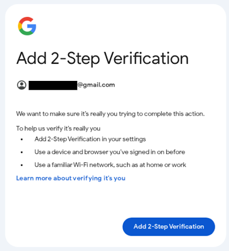 OAuth 2-Step Verification consent screen