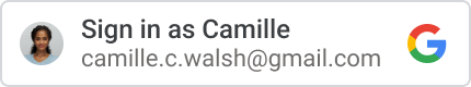 A personalized button that displays the name of a single Google Account.