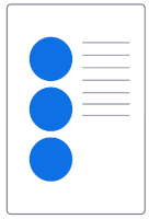 A list of blue dots with no map being displayed.