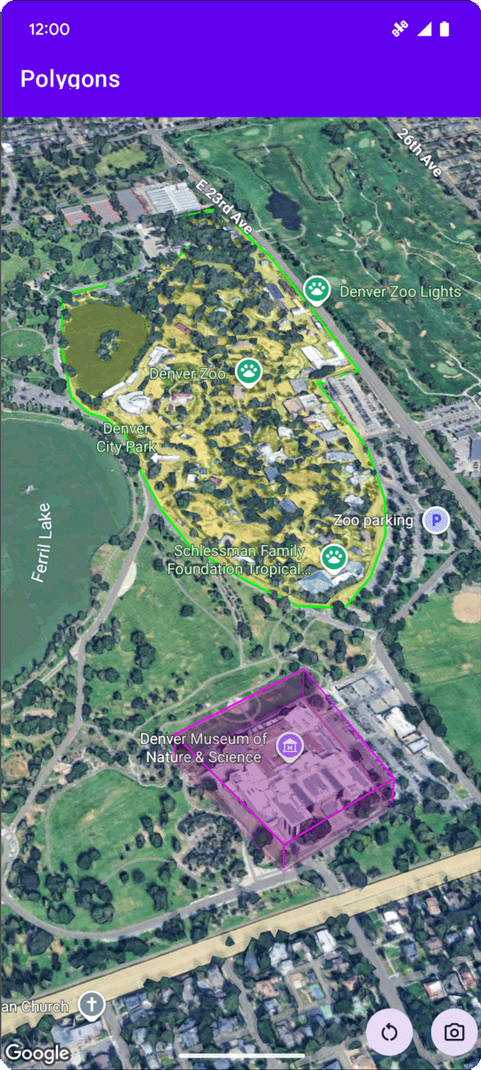 Polygons on a 3D map
