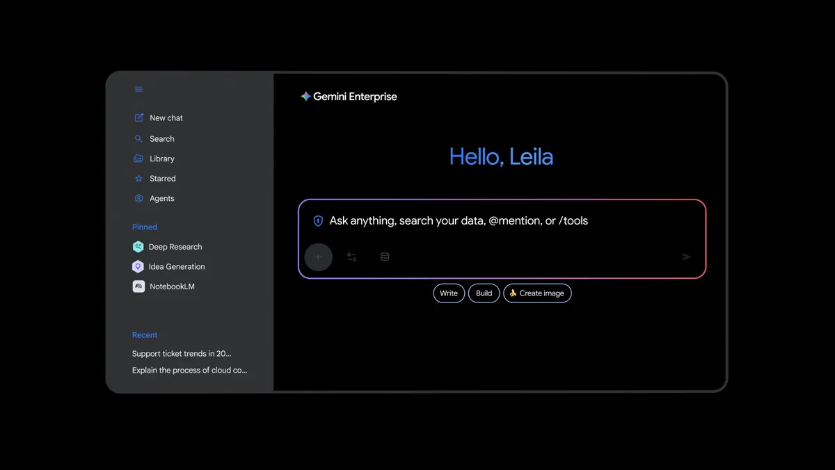 Screenshot of Gemini Enterprise